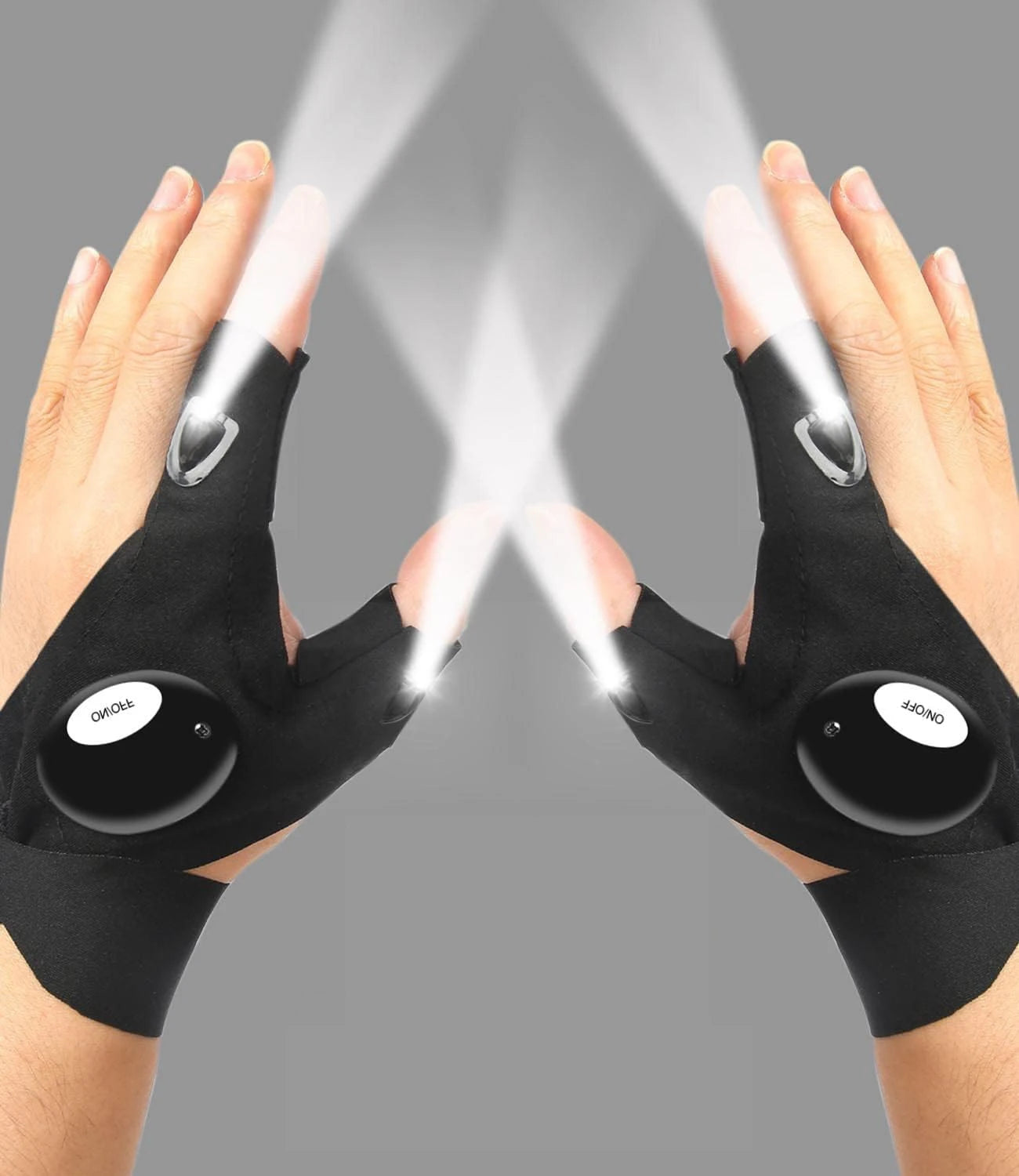 LED Fingerless Gloves for Men and Women - Waterproof Outdoor Gear for Night Fishing, Biking, Running, and More