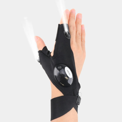 LED Fingerless Gloves for Men and Women - Waterproof Outdoor Gear for Night Fishing, Biking, Running, and More