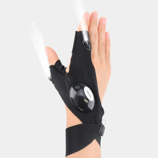 LED Fingerless Gloves for Men and Women - Waterproof Outdoor Gear for Night Fishing, Biking, Running, and More